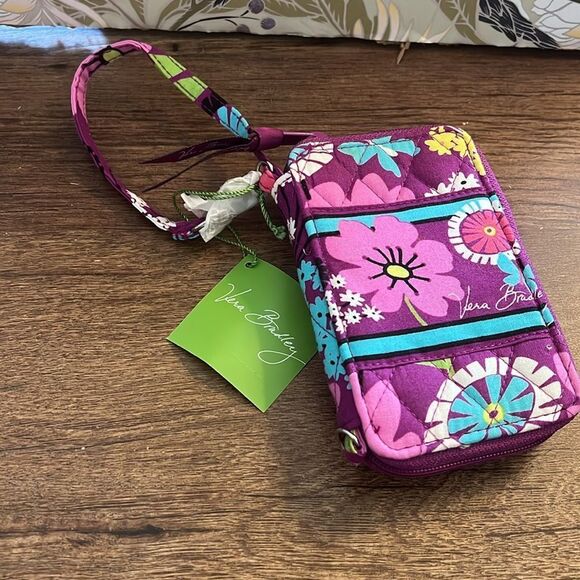 Vera Bradley Pink and Purple Floral Wristlet - Picture 2 of 3